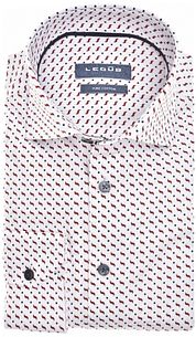 Ledub Shirt Print White Bordeaux  