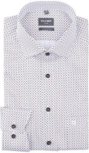 Olymp Luxor Shirt Print White Navy