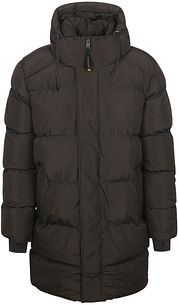 Superdry Long Puffer Jacket Hooded Black