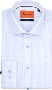 Suitable Dobby Shirt Checks Light Blue