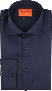 Suitable Shirt Extra Long Sleeves Twill Navy