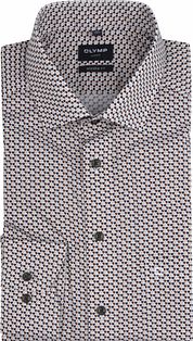 Olymp Luxor Shirt Print Brown