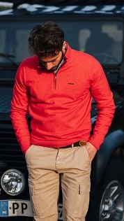 NZA Half Zip Sweater Christopher Melange Red