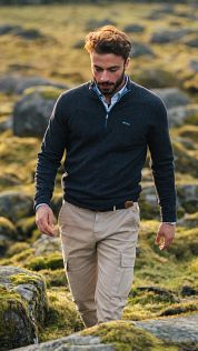 NZA Half Zip Sweater Christopher Melange Navy