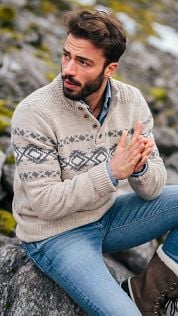 NZA Mocker Sweater Wool Mix River Greige