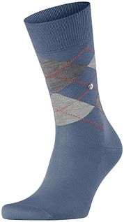 Burlington Manchester Socks Checkered Blue 6274