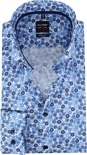 OLYMP Shirt Level 5 Body Fit Blue Dessin