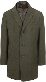 Suitable Coat Wool Twill Dark Green