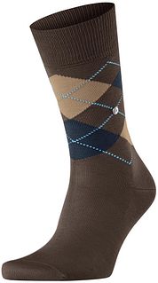 Burlington Manchester Socks Checkered Brown 5043
