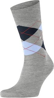 Burlington Manchester Socks Checkered Grey 3615