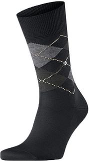 Burlington Manchester Socks Checkered Black 3000