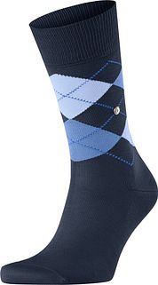 Burlington Manchester Socks Checkered Blue 6120