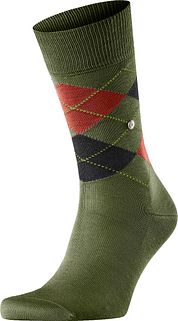 Burlington Manchester Socks Checkered Green 7517