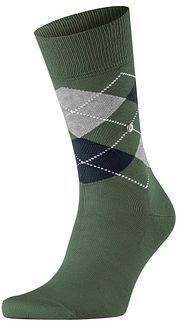 Burlington Manchester Socks Checkered Green 7982