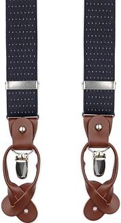 Suitable Luxe Suspenders Navy Dots