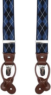 Suitable Luxe Suspenders Checks Navy