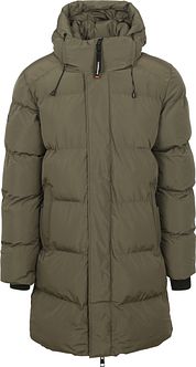 Superdry Long Puffer Jacket Hooded Black