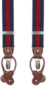 Suitable Luxe Suspenders Navy Stripe Red
