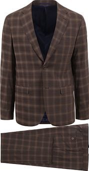Suitable Strato Toulon Suit Wool Checks Brown