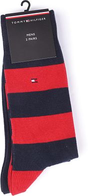 Tommy Hilfiger Socks 2 Pair Rugby Red