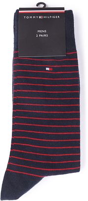 Tommy Hilfiger Socks 2 Pair Dark Blue Stripe
