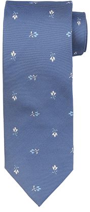 Suitable Tie Silk Stripe Flowers Blue  
