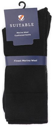 Suitable Merino Socks Black 2-Pack