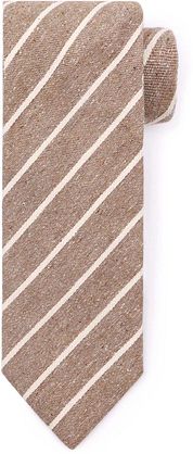 Suitable Tie Linen Stripe Beige