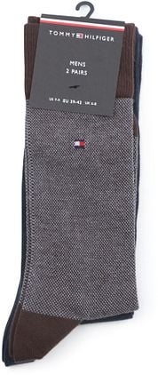 Tommy Hilfiger 2-Pair Socks Birdseye Burgundy Navy