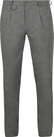 Suitable Chino Pico Pleat Flanel Grey