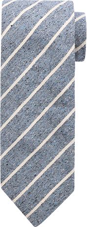 Suitable Tie Linen Stripe Blue
