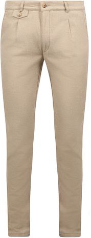 Suitable Chino Pico Pleat Flannel Sand
