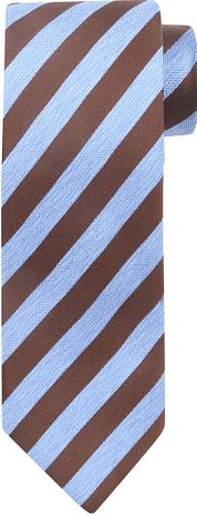 Suitable Tie Silk Stripe Blue Brown