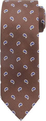 Suitable Tie Silk Stripe Paisley Brown