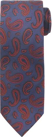 Suitable Tie Silk Stripe Paisley Navy