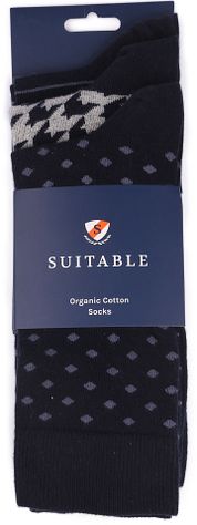 Suitable Socks 3-Pack Print Navy
