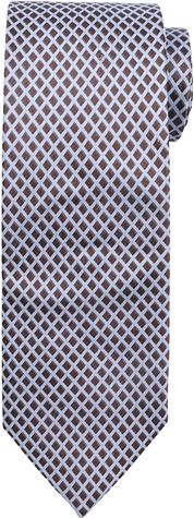 Suitable Tie Silk Checks Brown 