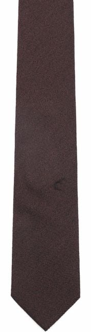 Suitable Cravate Laine/Soie Chevrons Marron