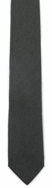 Suitable Cravate Laine/Soie Chevrons Vert Foncé