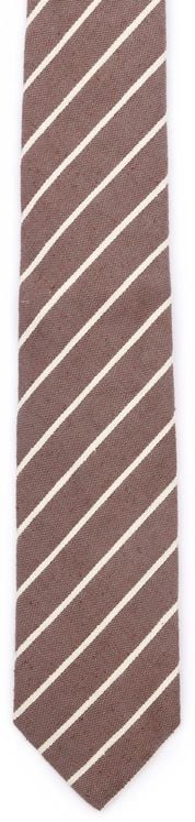 Suitable Cravate De Lin Marron Rayé