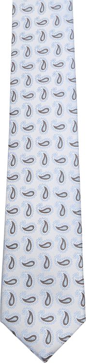 Suitable Tie Silk Paisley Light Blue