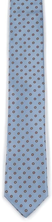 Suitable Cravate Soie Mini Fleurs Bleu
