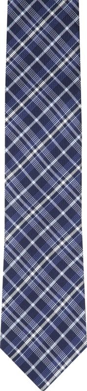 Cravate en Soie Bleu Foncé à Carreaux K82-21