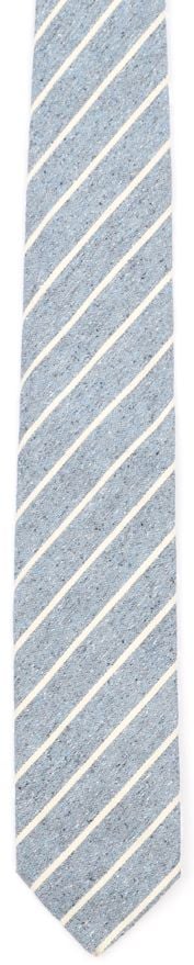 Suitable Cravate De Lin Bleu Rayé