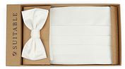 Suitable Cumberband Bow Tie Set Off White