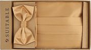 Suitable Cumberband Bow Tie Set Gold 