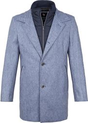 Mode Jassen Wollen jassen Franco Callegari Wollen jas donkerblauw casual uitstraling 