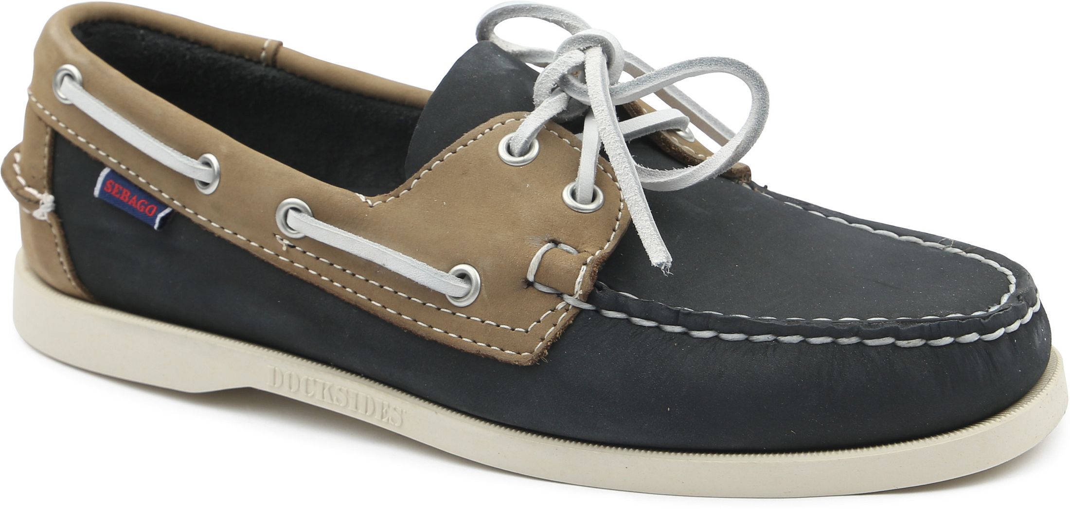 Sebago Deck Shoes Docksides Portland Navy Beige 7001SE0-Blue Navy Offwhite order online | Suitable