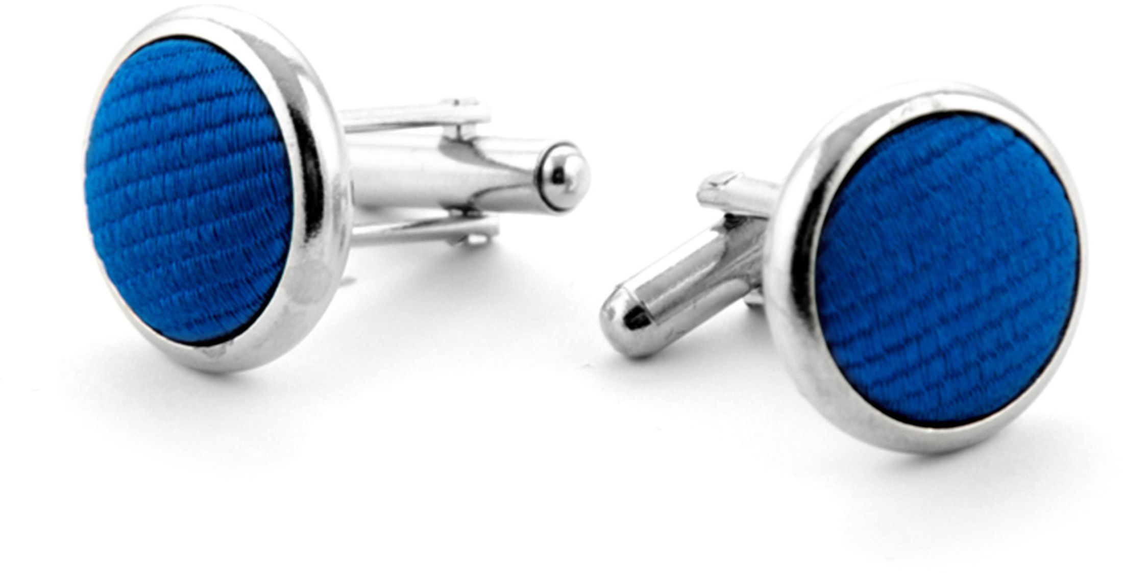 Boutons de Manchette Soie Cobalt F65 Bleu