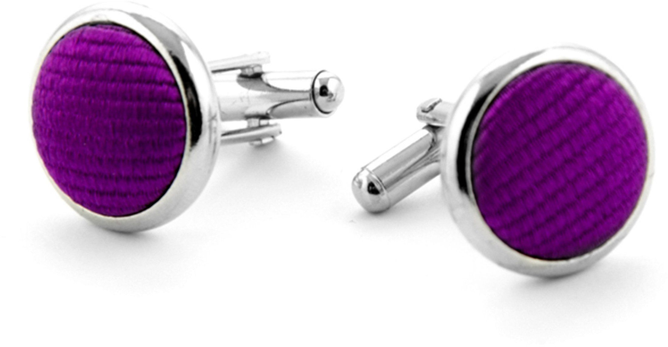 Silk Cufflinks Aubergine F28 Purple